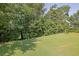 Expansive backyard featuring a well-maintained lawn and natural wooded border, offering privacy at 4445 Hager Ct, Cumming, GA 30040