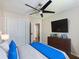 Comfortable bedroom with ceiling fan, closet space, and a large window at 2348 Logan Ne Cir, Brookhaven, GA 30319