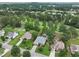 Areal view of neighborhood with mature trees, with some homes featuring in-ground pools at 3011 Stillwater Dr, Villa Rica, GA 30180