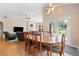 Dining area features wood table and view of the living room at 3011 Stillwater Dr, Villa Rica, GA 30180