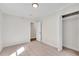 Bedroom featuring neutral carpet, and a closet is located in the corner at 356 Lake Dr, Atlanta, GA 30354