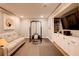 Basement gym with modern exercise equipment and a comfortable seating area at 3015 Guardian Nw Walk, Kennesaw, GA 30152