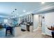 Basement bar area with custom cabinets, seating, and modern pendant lighting at 3015 Guardian Nw Walk, Kennesaw, GA 30152