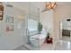 Beautiful bathroom with a frameless shower, soaking tub, and modern fixtures at 2295 Abbey Cove Ct, Marietta, GA 30062