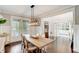 Bright dining room with hardwood floors and a modern light fixture adds elegance to the home's aesthetic at 2295 Abbey Cove Ct, Marietta, GA 30062