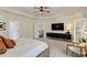 Spacious main bedroom with a TV, sitting area, and multiple doors leading to other rooms in the home at 2295 Abbey Cove Ct, Marietta, GA 30062