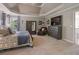 Spacious main bedroom with plush carpeting, a trey ceiling, and ample furniture at 428 Gold Xing, Canton, GA 30114