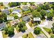 An aerial view shows the home on a peaceful cul-de-sac with a flat, usable backyard at 560 Edgehill Pl, Johns Creek, GA 30022