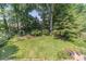 Expansive backyard featuring a well-maintained lawn, landscaping, and a wooded perimeter at 4105 Vicksburg Dr, Lawrenceville, GA 30044