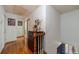 Bright hallway features hardwood floors, fresh paint, and access to multiple rooms at 4105 Vicksburg Dr, Lawrenceville, GA 30044