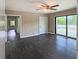 Spacious bedroom with sliding doors to a wooden deck and hardwood floors at 510 Se Boyds Se Dr, Marietta, GA 30067