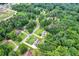 Aerial view of a lovely home set among lush greenery and mature trees in a neighborhood at 175 Hunters Gln, Fayetteville, GA 30215