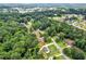 Property in a wooded residential area featuring green lawns and mature trees, seen from above at 175 Hunters Gln, Fayetteville, GA 30215