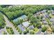 Aerial view showcasing tennis courts and a swimming pool within the neighborhood at 3812 Mine Creek Ln, Marietta, GA 30062