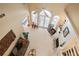 Overhead view of living room with fireplace, French doors, and high ceilings at 3812 Mine Creek Ln, Marietta, GA 30062
