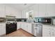 Modern kitchen equipped with stainless steel appliances, white cabinets, and plenty of counter space for cooking at 600 Cowan Rd, Covington, GA 30016
