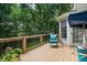 Relaxing deck area includes comfortable seating and offers a view of the lush, green backyard at 6380 Bannerhorn Run, Alpharetta, GA 30005