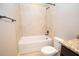 Full bath featuring a tiled shower, bathtub, and modern fixtures at 2567 Willow Field Se Xing # 22, Marietta, GA 30067