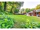 Large backyard with well-maintained lawn, brick house, and mature trees offering privacy at 516 Jordan Nw Dr, Tucker, GA 30084