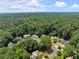 Aerial view of homes surrounded by luscious green trees with blue sky at 1520 Dorchester Dr, Lawrenceville, GA 30043