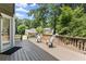 Spacious back deck overlooking a lush green yard, perfect for outdoor entertaining and relaxation at 1520 Dorchester Dr, Lawrenceville, GA 30043