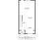 Floor plan of the second story featuring a living room, dining area, hall, kitchen, and bathroom at 3641 Princeton Ave, Atlanta, GA 30337