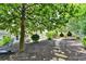 A stone pathway leads through a backyard with lush greenery, hanging bird feeders, and a glimpse of the house at 510 Elgaen Ct, Roswell, GA 30075
