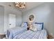 Comfortable bedroom featuring twin beds, soft lighting, and a decorative mirror at 510 Elgaen Ct, Roswell, GA 30075