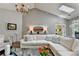Open-concept living room with vaulted ceiling and skylight provides ample natural light at 510 Elgaen Ct, Roswell, GA 30075