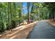Long, paved driveway leading to the property through a forest of trees at 9025 Huntcliff Trce, Atlanta, GA 30350
