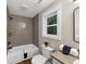 Bathroom featuring tub, shower, modern sink, fixtures, and neutral colors at 331 Terrell Sw Dr, Marietta, GA 30064