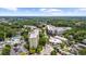 This aerial showcases a city apartment building surrounded by lush greenery and neighboring buildings at 3388 Elgin Dr, Decatur, GA 30032
