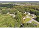 An aerial view showcases homes nestled among green trees in a well-kept neighborhood, with open spaces visible at 6520 Fairfield Trce, Suwanee, GA 30024