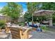 Inviting backyard patio with cozy seating, perfect for enjoying the outdoors at 4385 Pinehollow Court Ct, Alpharetta, GA 30022