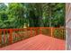 Spacious deck for outdoor enjoyment surrounded by lush greenery and mature trees at 1410 Kingfield Dr, Johns Creek, GA 30005