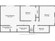 A detailed layout of the primary bedroom suite, two bathrooms, and two additional bedrooms at 3402 Devoe Ct, Marietta, GA 30062