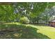 Expansive backyard featuring lush greenery and mature trees providing ample shade at 434 Terrace Sw Dr, Smyrna, GA 30082