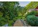 Pathway leading to a backyard oasis with lush greenery and inviting outdoor spaces at 4442 Academy St, Acworth, GA 30101