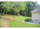 Well-maintained backyard with lush greenery and mature trees offering a serene outdoor space at 3030 Larkspur Ct, Cumming, GA 30041