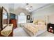 Bright bedroom features tray ceilings, large window, and ample dresser space at 3030 Larkspur Ct, Cumming, GA 30041