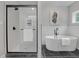 Stunning bathroom featuring a walk-in shower and freestanding tub at 656 S Elizabeth Nw Pl, Atlanta, GA 30318