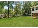 A beautiful backyard with lush green grass and mature trees at 230 Thistlewood Ln, Roswell, GA 30075