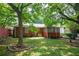 Serene backyard with shade trees, partial fencing, and a cozy sunroom attached to the brick home, offering a peaceful retreat at 2581 N Clark Dr, Atlanta, GA 30344