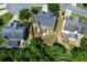 An aerial view of the back of a home with a backyard deck at 213 Roseman Way, Woodstock, GA 30188