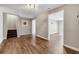 Finished basement featuring hard surface flooring, recessed lighting and staircase at 213 Roseman Way, Woodstock, GA 30188