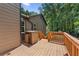 This back deck features wood flooring, stairs to the backyard, and a privacy fence at 202 Cedar Valley Ct, Canton, GA 30115