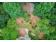 Overhead view of the home showcasing the backyard, deck, and landscaping of the property at 2748 Hidden Falls Dr, Buford, GA 30519