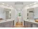 Upstairs bathroom with double sinks, and a clean, bright finish at 5059 Belair Bluff Se Ct, Smyrna, GA 30126
