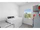 Functional laundry room with modern washer and dryer, and ample storage at 6820 Colfax Ave, Cumming, GA 30040