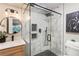 Modern bathroom featuring a glass-enclosed shower, stylish fixtures, and a sleek vanity at 2775 Belleau Se Ln, Atlanta, GA 30316